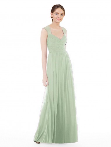 Soft Chiffon Sweetheart A-Line Sage Formal Dress / Bridesmaid Dress Derby