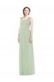 Soft Chiffon Spaghetti Straps A-Line Sage Bridal Party Dress Derby
