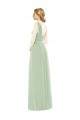 Soft Chiffon Spaghetti Straps A-Line Sage Bridal Party Dress Derby