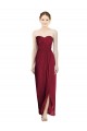 Soft Chiffon Sweetheart Sheath Burgundy Bridesmaid Dress Derby