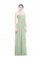 Soft Chiffon Strapless Open Back A-Line Sage Bridesmaid Dress Derby