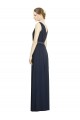 Chiffon V-Neck A-Line Dark Navy Bridesmaid Gowns Derby