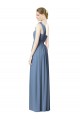 Soft Chiffon One Shoulder A-Line Dusty Blue Bridesmaid Dress Derby