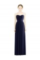 Soft Chiffon Strapless A-Line Dark Navy Formal Evening Gown / Bridesmaid Dress Derby