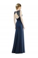 Soft Chiffon & Lace Illusion Neck Mermaid Dark Navy Bridesmaid Dress Derby