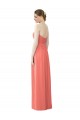 Soft Chiffon Strapless A-Line Coral Bridesmaid Dress Derby
