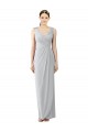 Chiffon V-Neck V-Back Sheath Frost Bridesmaid Dress / Evening Dress Derby