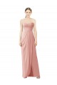 Soft Chiffon Strapless A-Line Bliss Pink High Low Bridesmaid Dress Derby