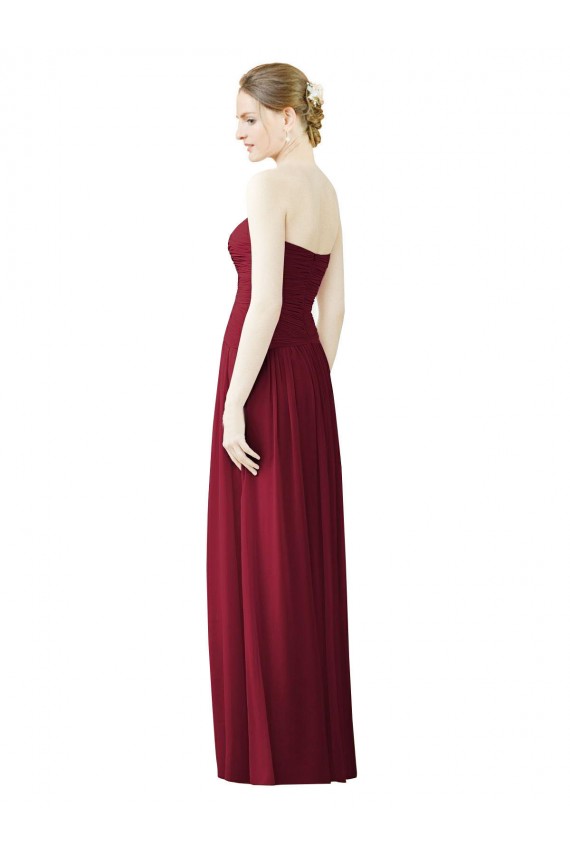 Soft Chiffon Sweetheart A-Line Burgundy Evening Dress / Bridesmaid Dress Derby