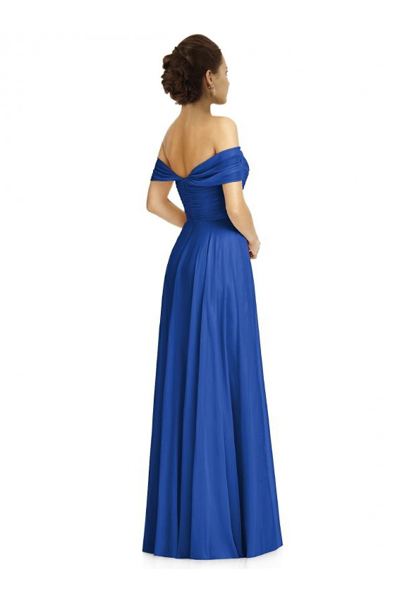 Soft Chiffon Sweetheart A-Line Royal Blue Semi Formal Evening Dress / Bridesmaid Dress Derby
