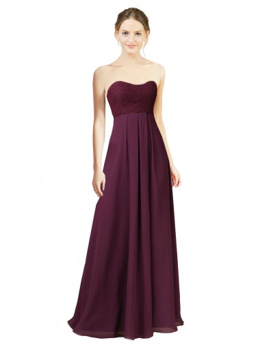 Chiffon Sweetheart A-Line Grape Bridesmaid Dress Derby
