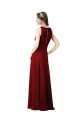 Soft Chiffon Halter Neck Sheath Burgundy Bridesmaid Dress Derby