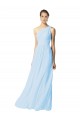 Soft Chiffon One Shoulder A-Line Light Sky Blue Bridesmaid Dress Derby