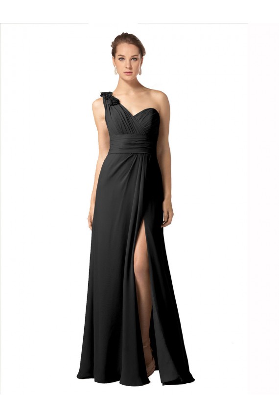 Soft Chiffon Sweetheart A-Line Black Bridesmaid Dress / Formal Dress Derby