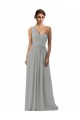 Soft Chiffon One Shoulder A-Line Silver Bridesmaid Dress Derby
