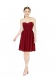 Soft Chiffon Sweetheart A-Line Burgundy Bridesmaid Dress Derby