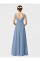 Soft Chiffon Sweetheart A-Line Dusty Blue Bridesmaid Gown Derby