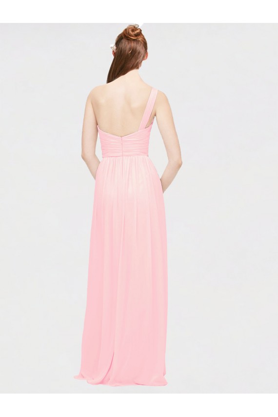Soft Chiffon Sweetheart A-Line Pink Bridesmaid Dress Derby