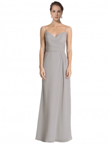 Soft Chiffon Sweetheart Sheath Silver Bridesmaid Dress Derby