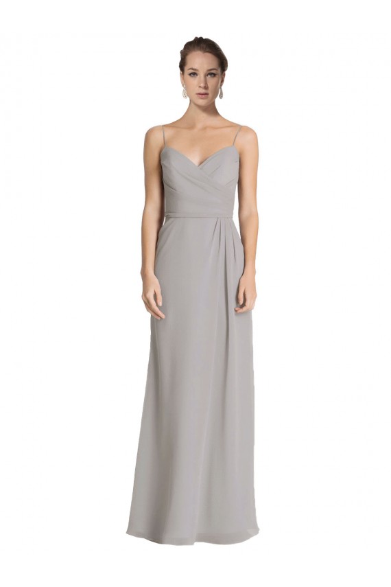 Soft Chiffon Sweetheart Sheath Silver Bridesmaid Dress Derby