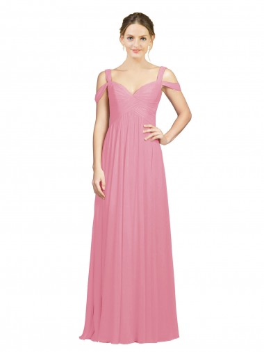 Soft Chiffon Sweetheart A-Line Skin Pink Bridesmaid Dress Derby