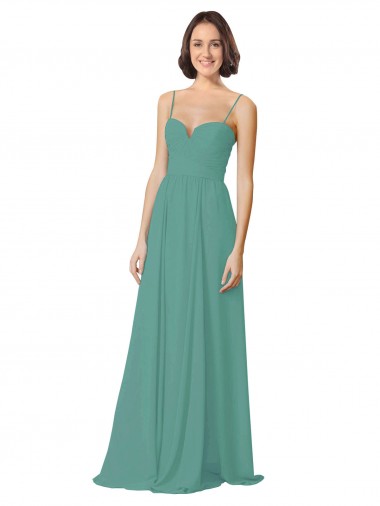 Soft Chiffon Sweetheart A-Line Icelandic Silver Bridesmaid Dress Derby