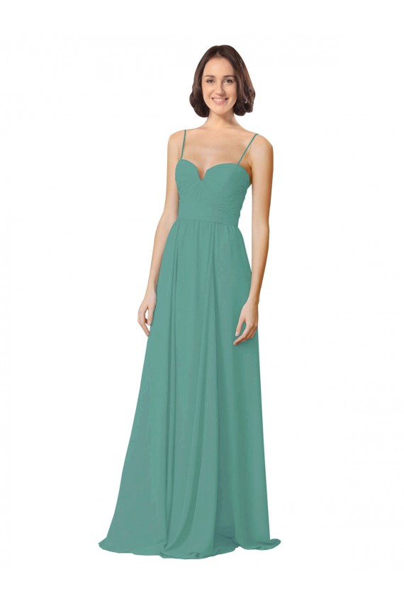 Soft Chiffon Sweetheart A-Line Icelandic Silver Bridesmaid Dress Derby
