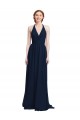 Chiffon V-Neck A-Line Dark Navy Formal Dress / Bridesmaid Dress Derby