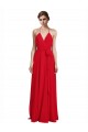 Chiffon V-Neck A-Line Red Bridesmaid Dress Derby