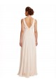 Chiffon High Neck V-Back A-Line Cream Pink Bridesmaid Dress / Evening Dress Derby