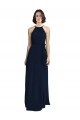 Chiffon High Neck A-Line Dark Navy Evening Gowns / Bridesmaid Dresses Derby