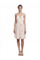 Soft Chiffon V-Neck A-Line Cream Pink Bridesmaid Dress Derby