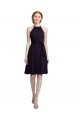 Soft Chiffon High Neck A-Line Grape Bridesmaid Dress Derby