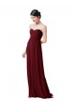 Soft Chiffon Strapless A-Line Burgundy Bridesmaid Dresses Derby