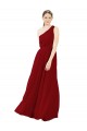 Chiffon One Shoulder A-Line Burgundy Bridal Party Dress / Evening Dress Derby