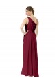 Chiffon One Shoulder A-Line Burgundy Bridal Party Dress / Evening Dress Derby
