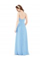 Soft Chiffon V-Neck Low Back Sheath Periwinkle Bridesmaid Dress Derby