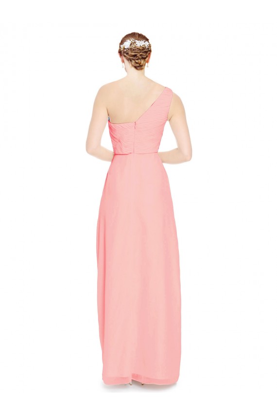 Soft Chiffon Sweetheart A-Line Salmon Bridal Party Dress Derby