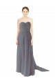 Chiffon Sweetheart Open Back A-Line Slate Grey Bridesmaid Dress / Evening Dress Derby