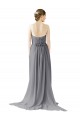 Chiffon Sweetheart Open Back A-Line Slate Grey Bridesmaid Dress / Evening Dress Derby