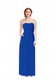 Soft Chiffon Sweetheart Open Back Sheath Royal Blue Bridesmaid Dress Derby