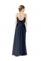Chiffon Spaghetti straps Open Back A-Line Dark Navy Bridesmaid Dress / Evening Gowns Derby