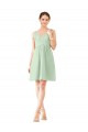 Soft Chiffon V-Neck A-Line Sage Bridesmaid Dress Derby