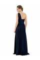 Chiffon One Shoulder A-Line Dark Navy Bridal Party Dress / Evening Dress Derby