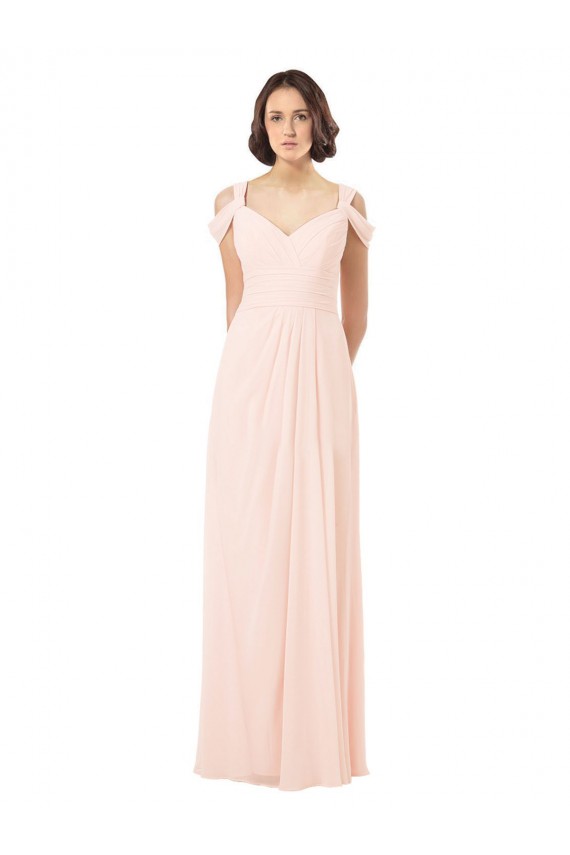 Chiffon Sweetheart Keyhole Back A-Line Pink Bridesmaid Dress / Evening Dress Derby