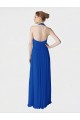 Soft Chiffon Halter Neck A-Line Royal Blue Evening Dress / Bridesmaid Dress Derby