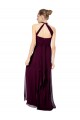 Soft Chiffon Halter Neck Twist Back A-Line Midnight Green Formal Dress / Bridesmaid Dress Derby