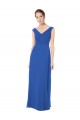 Soft Chiffon V-Neck V-Back A-Line Royal Blue Bridesmaid Dresses Derby