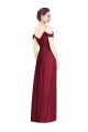 Soft Chiffon V-Neck A-Line Burgundy Bridesmaid Dresses Derby