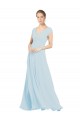 Soft Chiffon V-Neck A-Line Sea Glass Bridesmaid Dress Derby